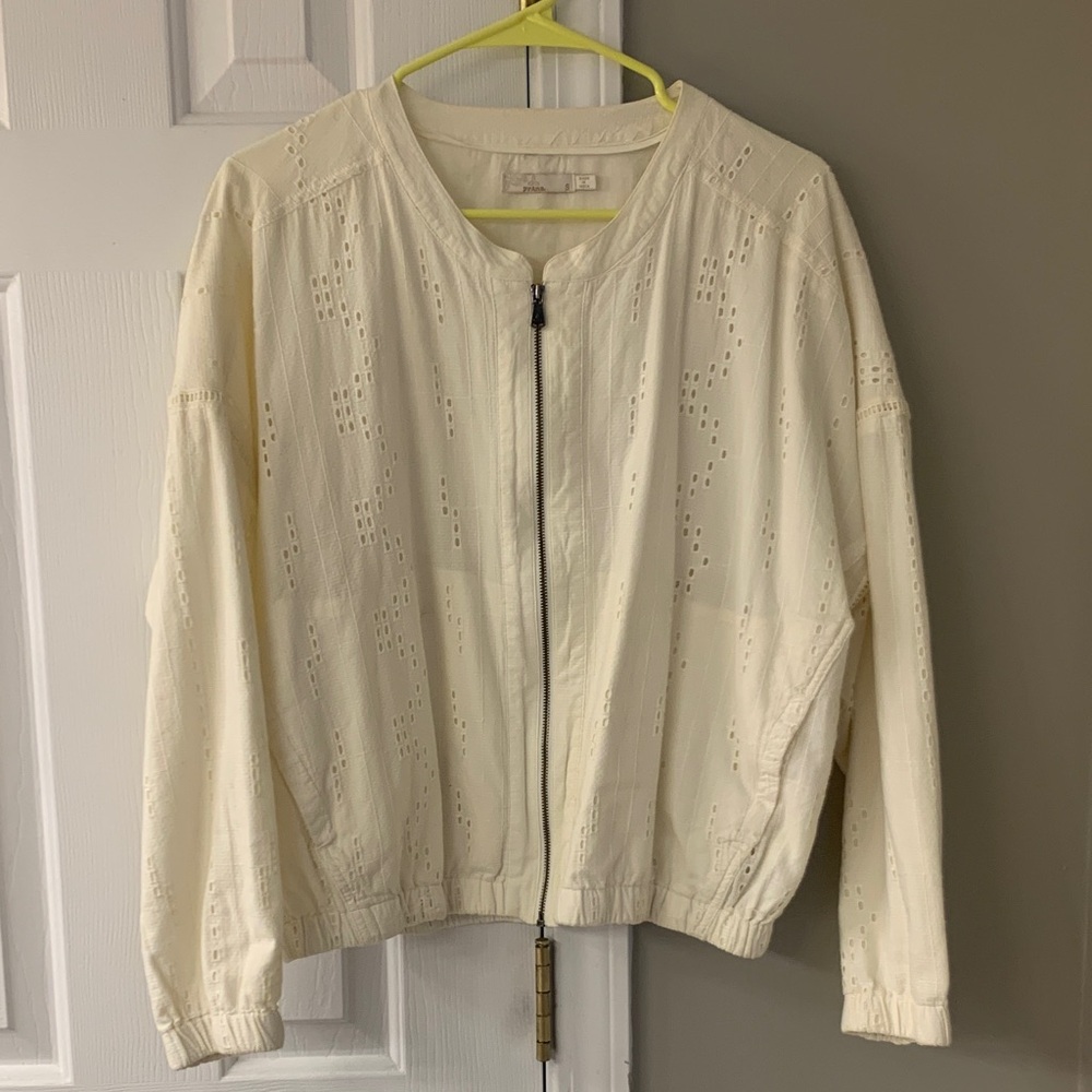 Prana Cream Bomber Jacket